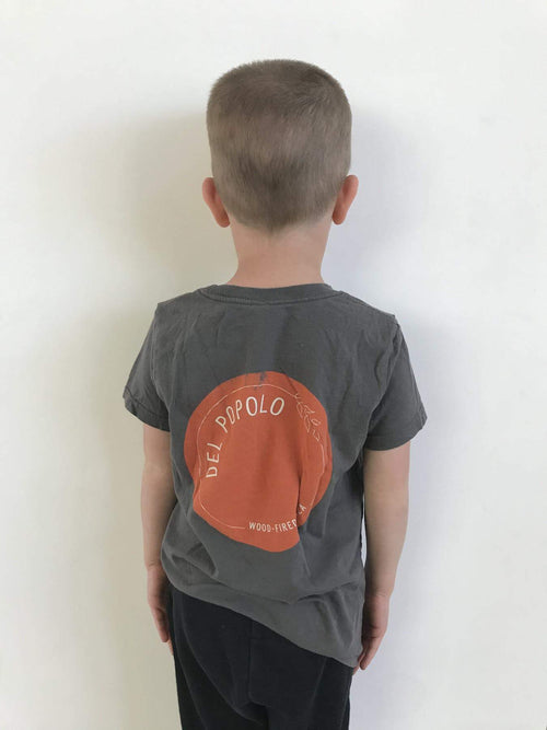 Kids T-shirt. Del Popolo "stamped" logo design